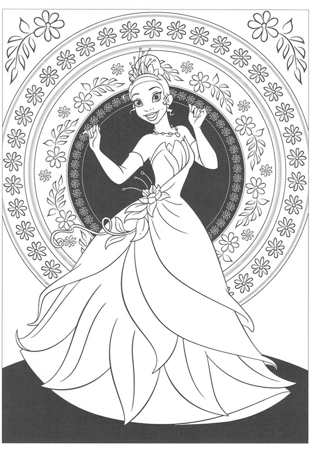 Desenho de A Princesa e o Sapo para colorir e imprimir: número 22