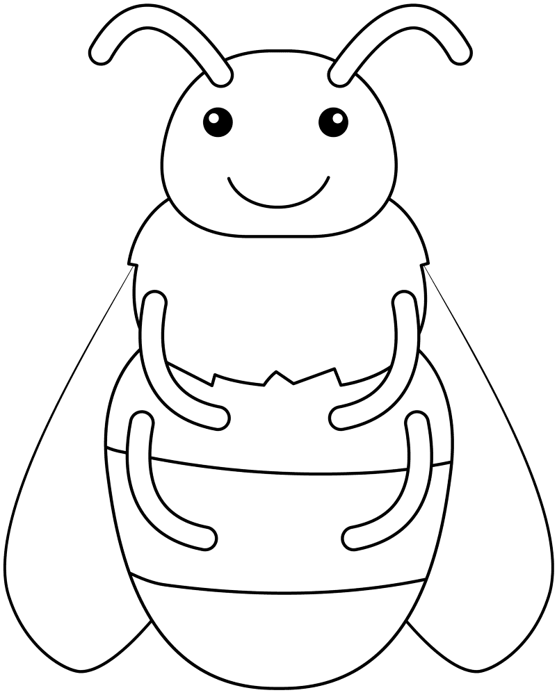 Desenho de Abelhas para colorir e imprimir: número 4