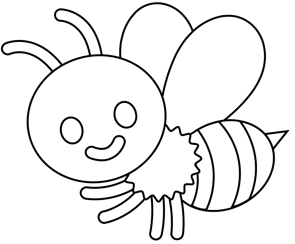 Desenho de Abelhas para colorir e imprimir: número 5
