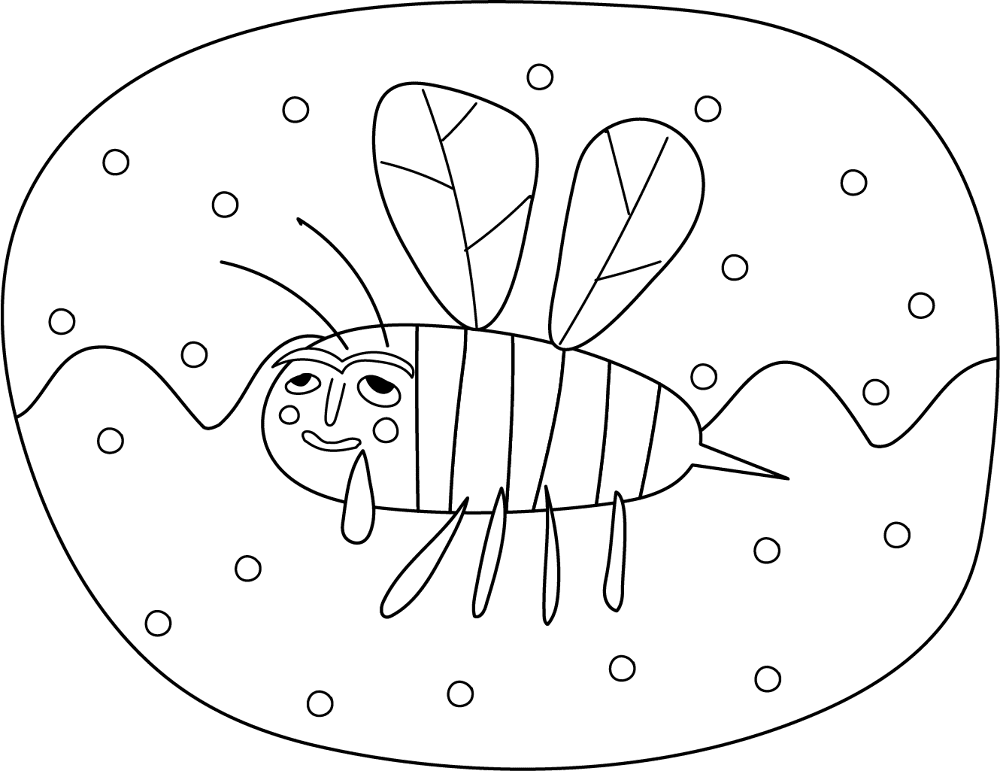 Desenho de Abelhas para colorir e imprimir: número 13