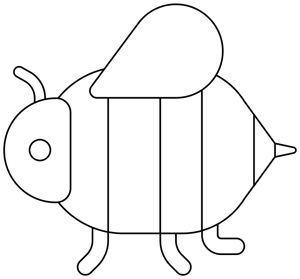 Desenho de Abelhas para colorir e imprimir: número 17