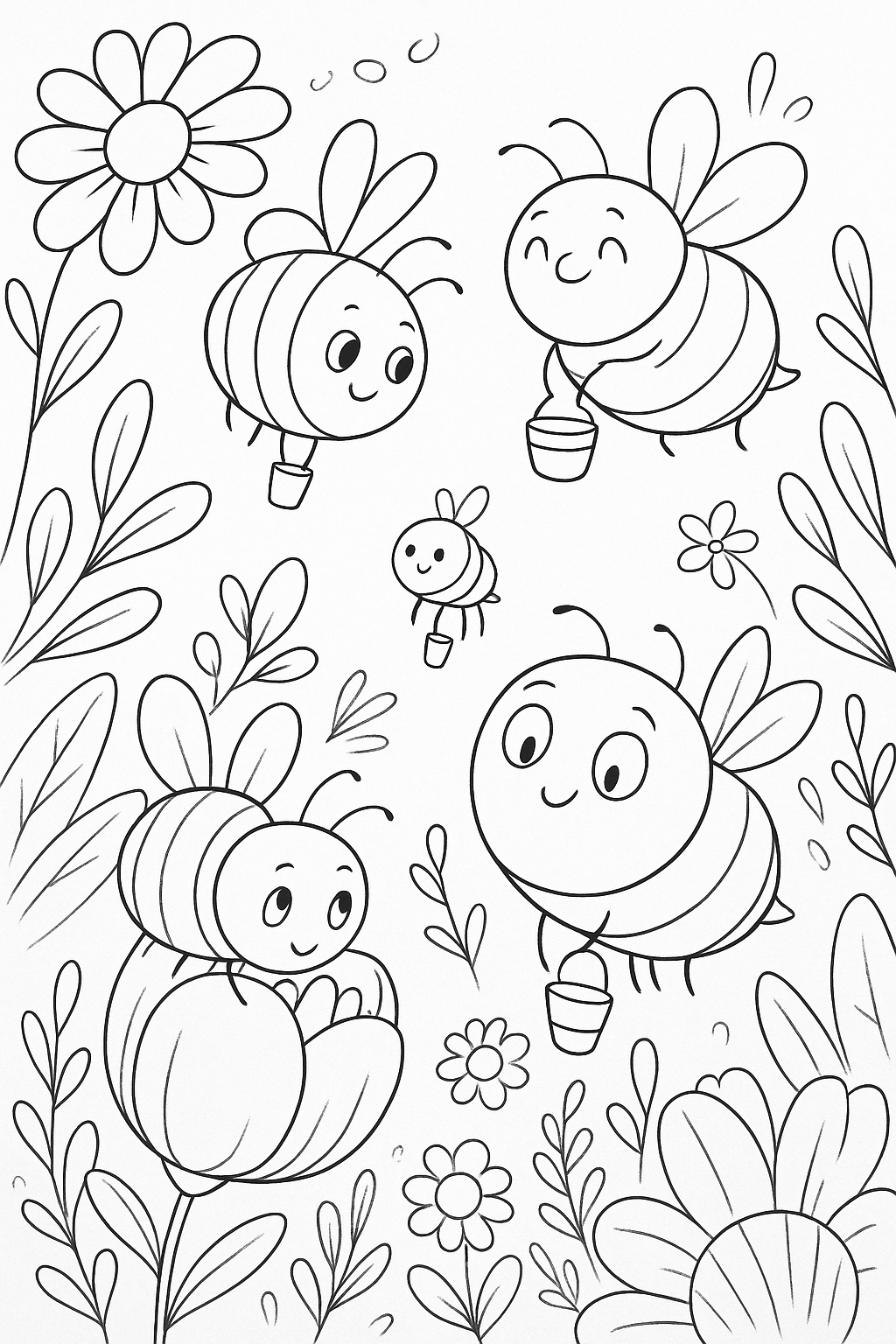 Desenho de Abelhas para colorir e imprimir: número 27