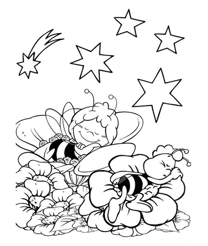 Desenho de Abelhas para colorir e imprimir: número 30