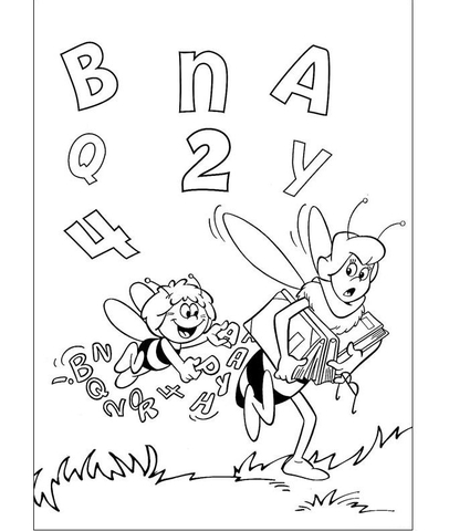 Desenho de Abelhas para colorir e imprimir: número 33