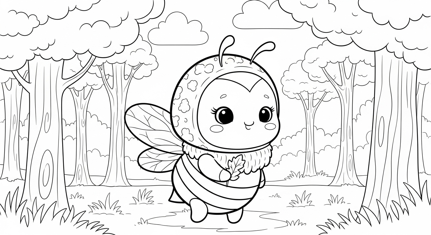 Desenho de Abelhas para colorir e imprimir: número 43