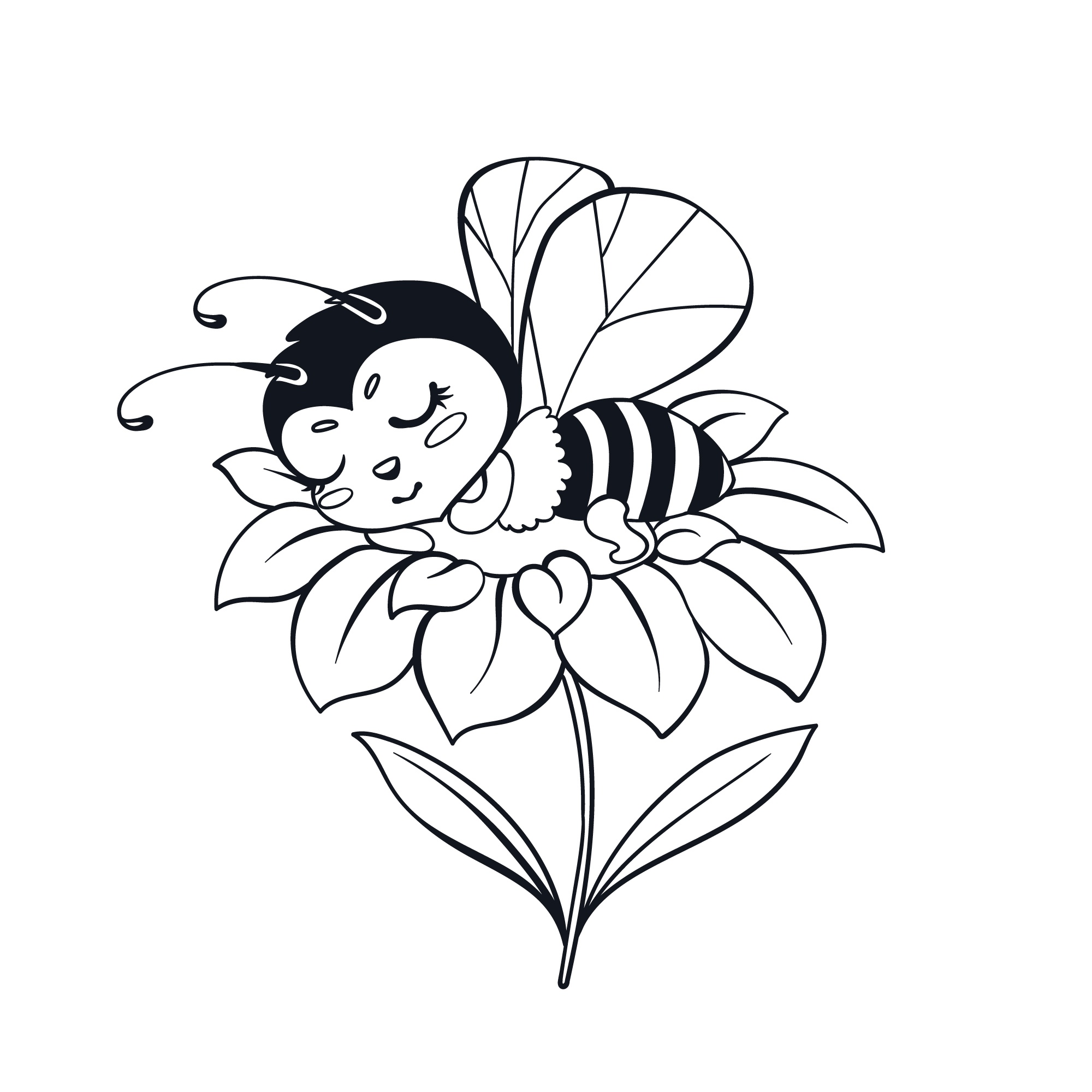 Desenho de Abelhas para colorir e imprimir: número 44