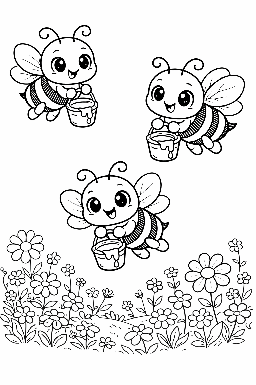 Desenho de Abelhas para colorir e imprimir: número 45