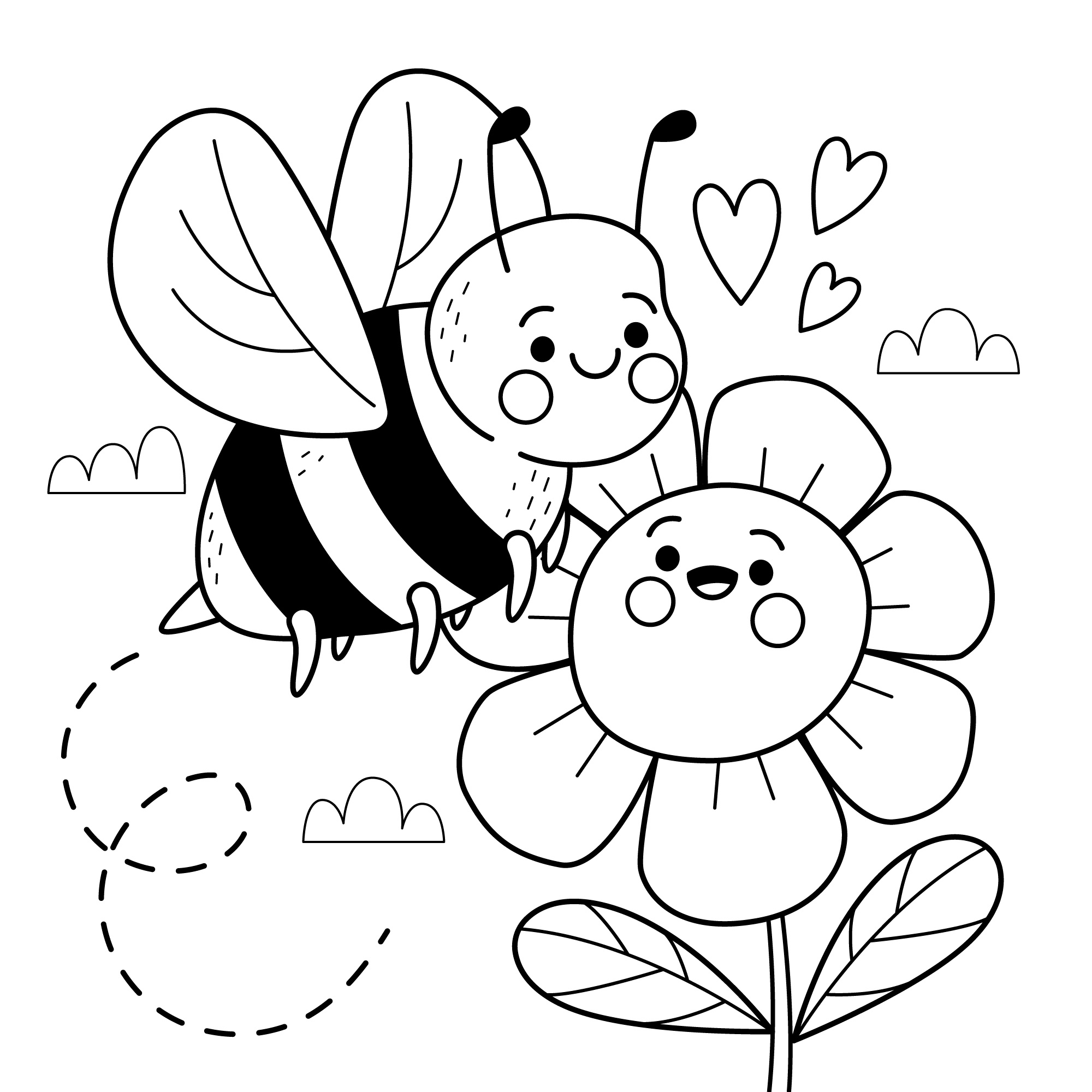 Desenho de Abelhas para colorir e imprimir: número 48