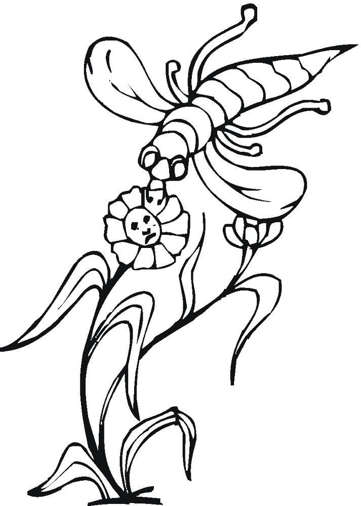 Desenho de Abelhas para colorir