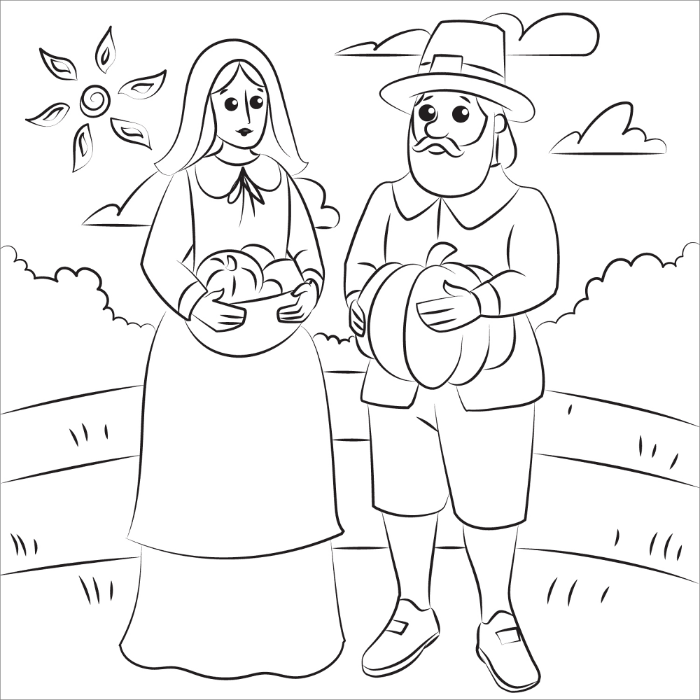 Desenho de Ação De Graças para colorir e imprimir: número 1