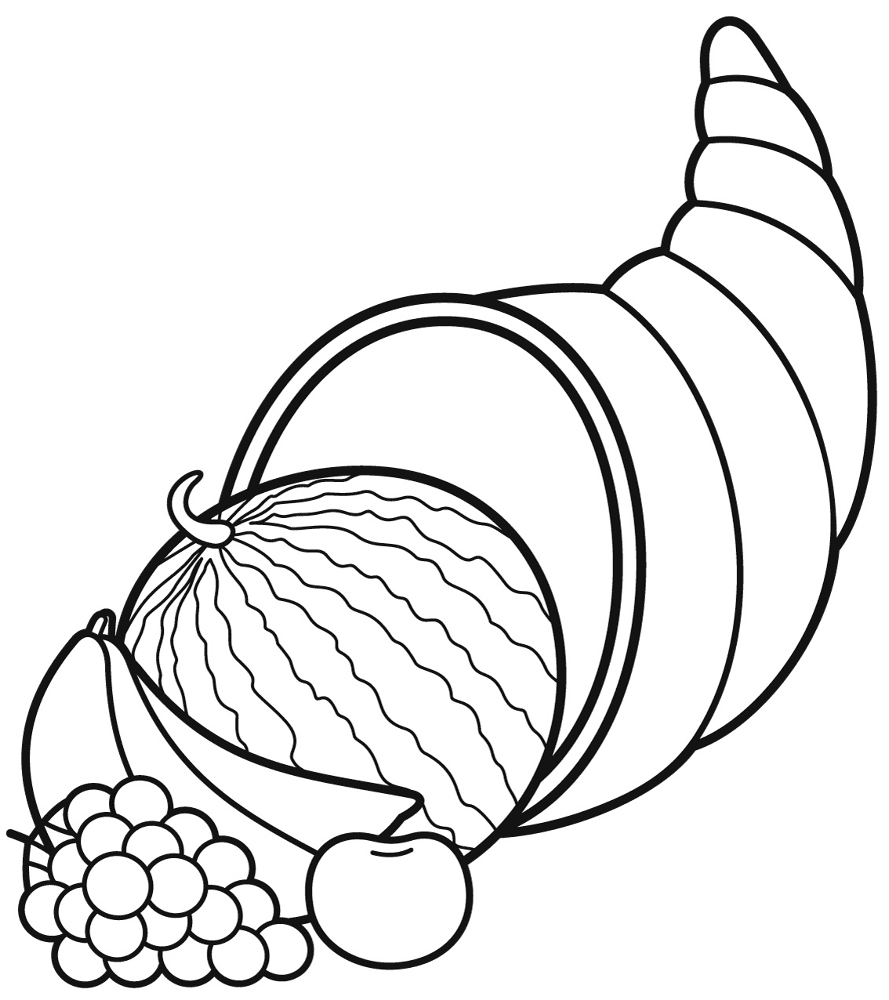 Desenho de Ação De Graças para colorir e imprimir: número 5
