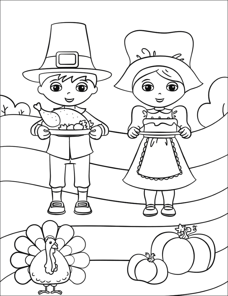 Desenho de Ação De Graças para colorir e imprimir: número 16