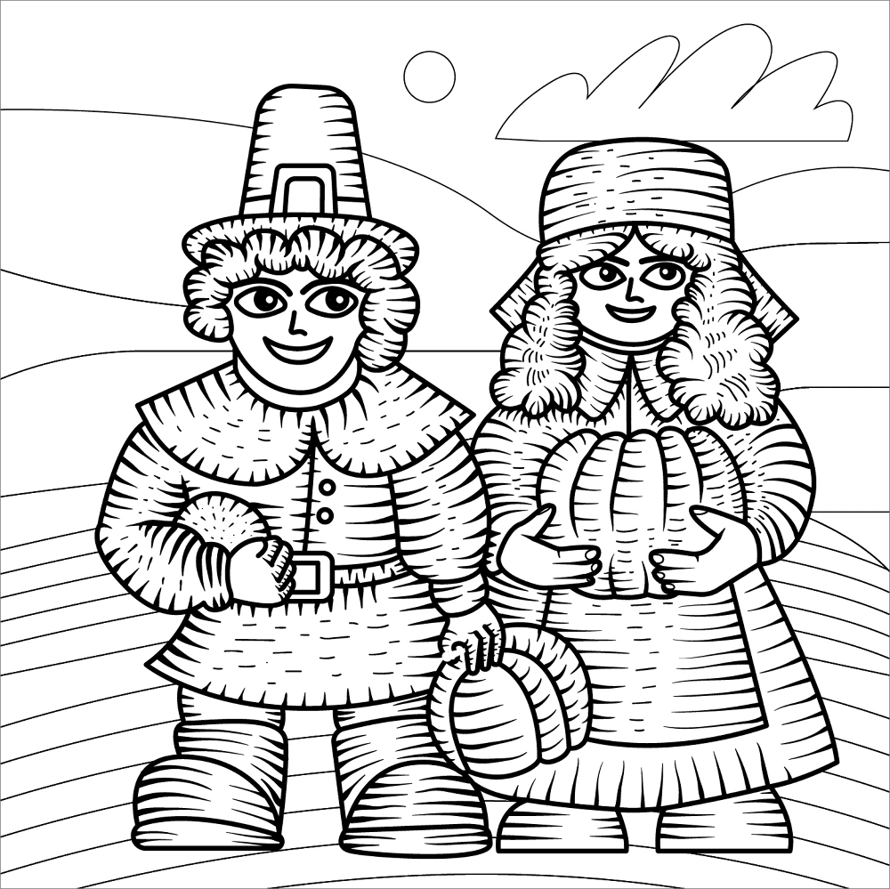 Desenho de Ação De Graças para colorir e imprimir: número 36