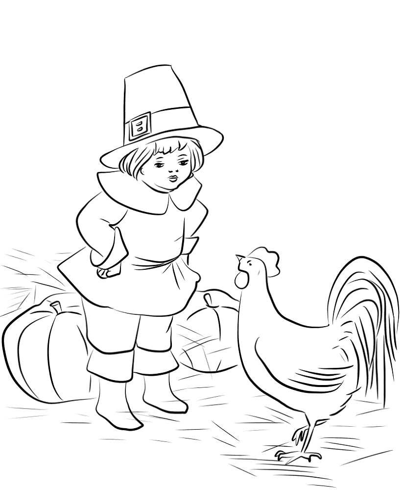 Desenho de Ação De Graças para colorir