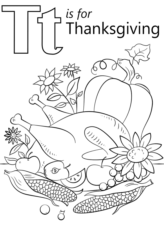 Desenho de Ação De Graças para colorir