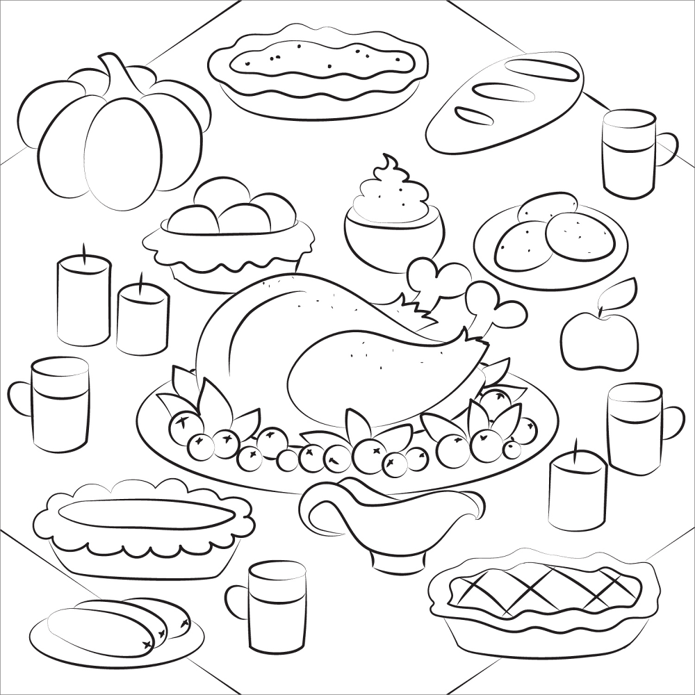 Desenho de Ação De Graças para colorir