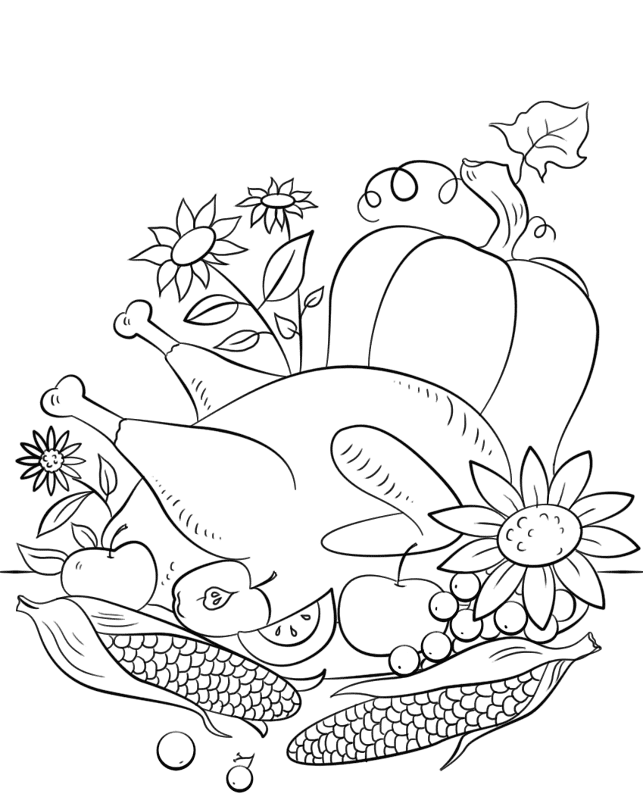 Desenho de Ação De Graças para colorir