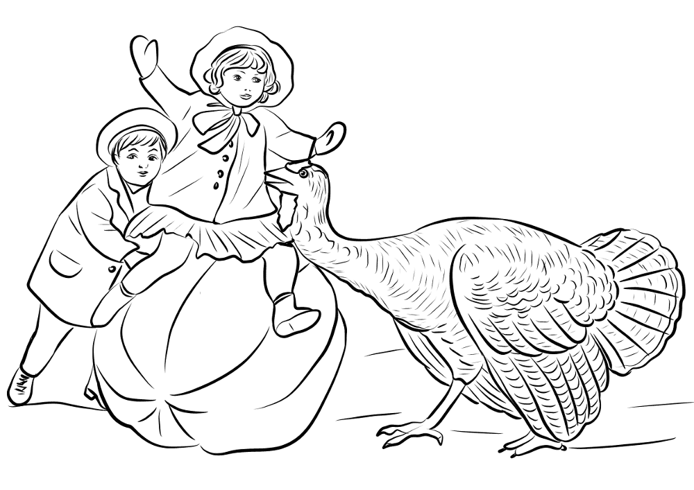 Desenho de Ação De Graças para colorir
