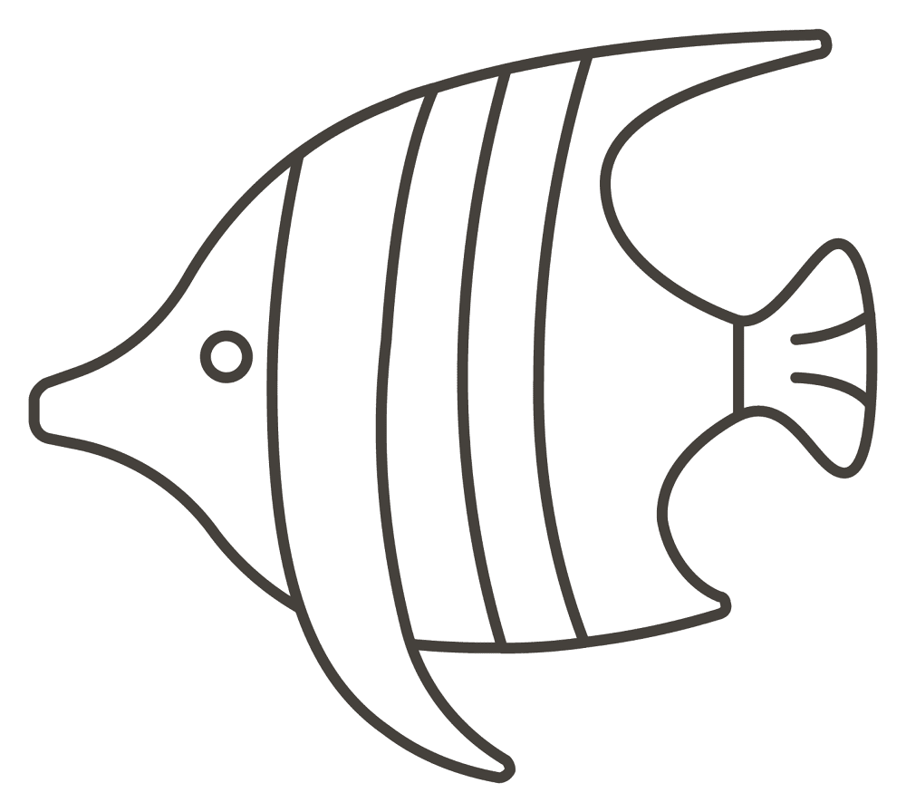 Desenho de Acará para colorir e imprimir: número 1