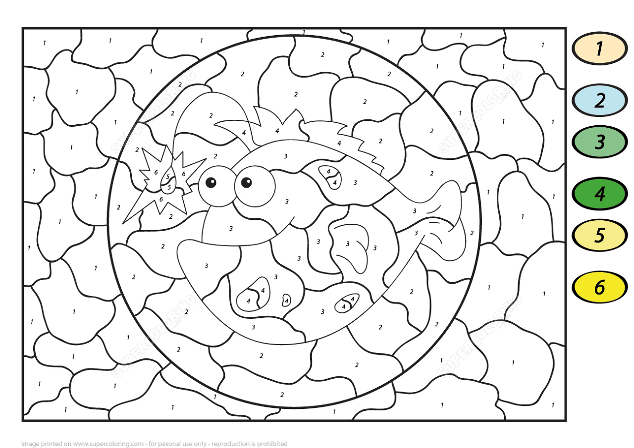 Desenho de Acará para colorir e imprimir: número 11