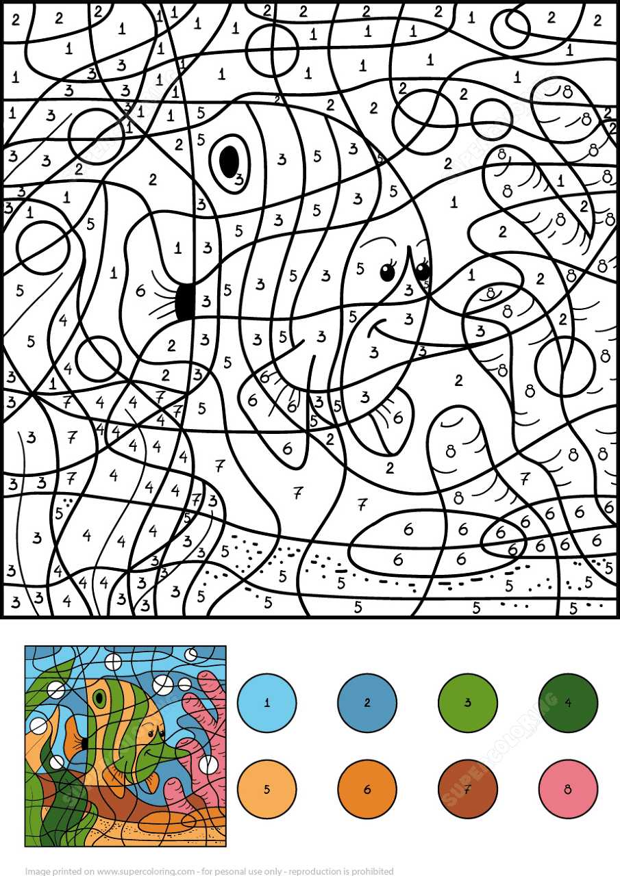 Desenho de Acará para colorir e imprimir: número 12