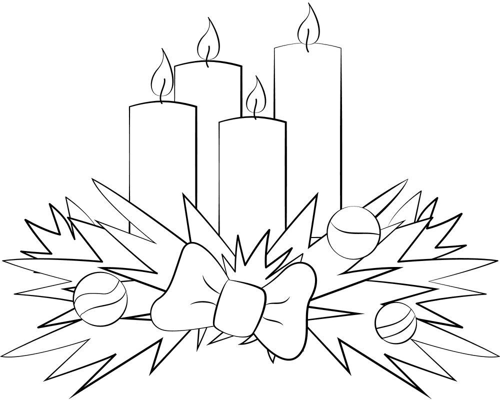 Desenho de Advento para colorir e imprimir: número 5