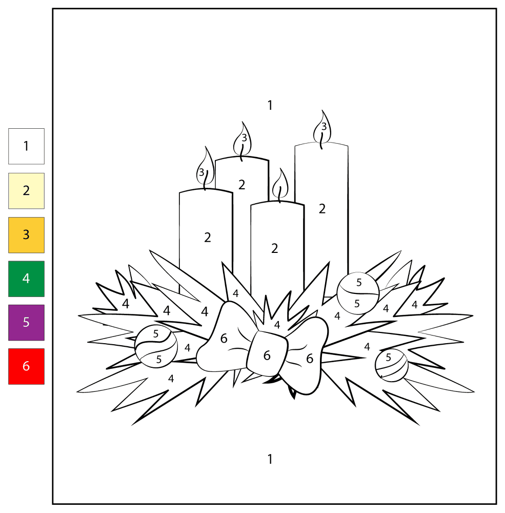 Desenho de Advento para colorir e imprimir: número 15