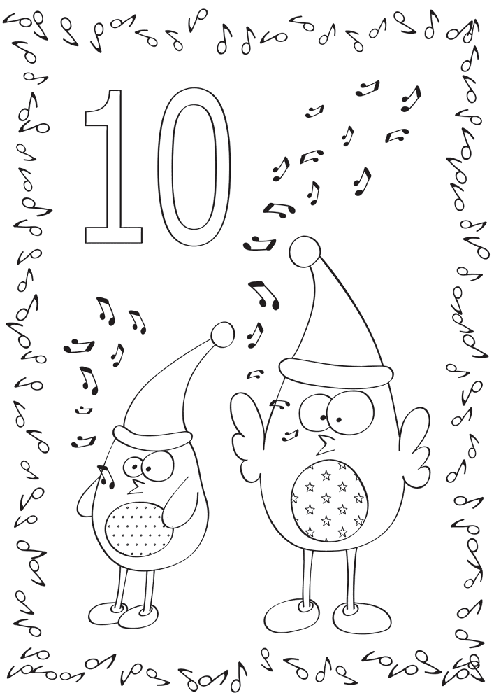 Desenho de Advento para colorir e imprimir: número 18