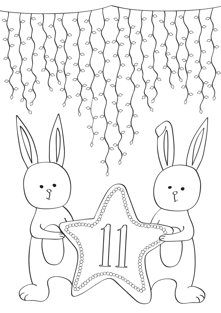 Desenho de Advento para colorir e imprimir: número 19