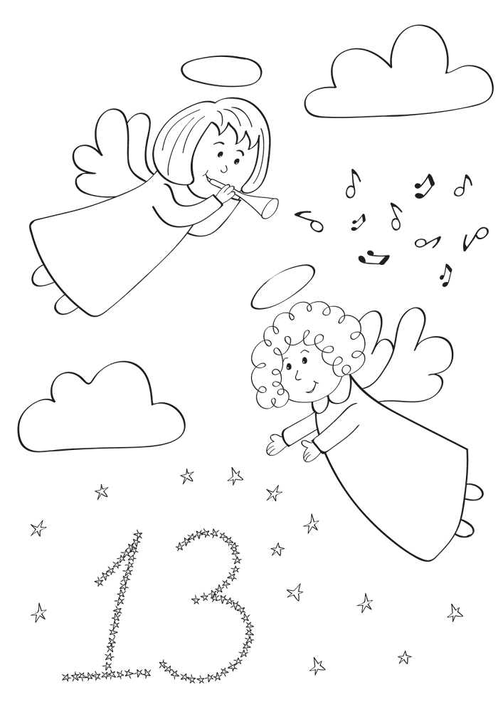 Desenho de Advento para colorir e imprimir: número 21