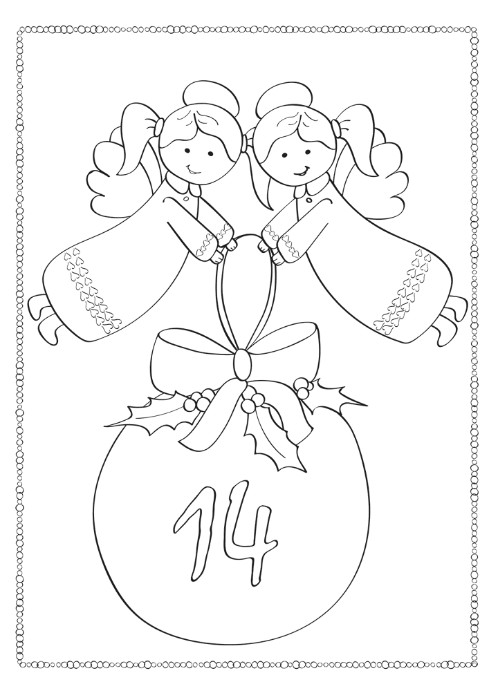 Desenho de Advento para colorir e imprimir: número 22