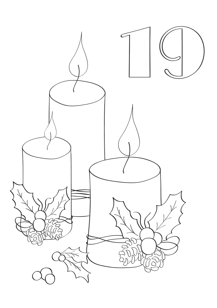 Desenho de Advento para colorir e imprimir: número 27