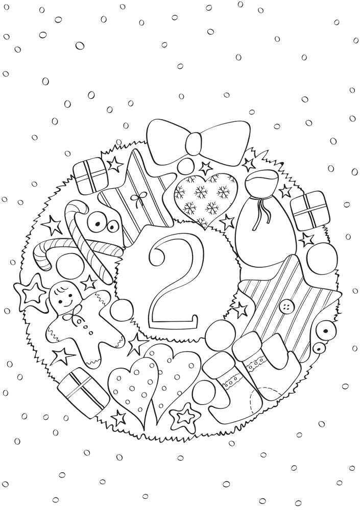 Desenho de Advento para colorir e imprimir: número 28