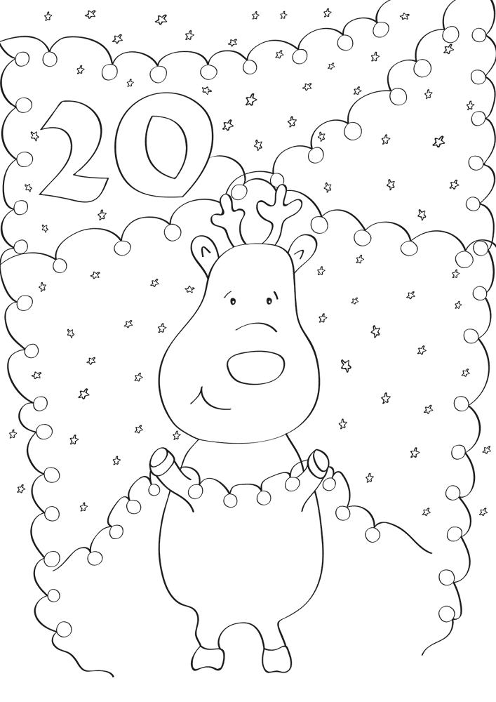 Desenho de Advento para colorir e imprimir: número 29