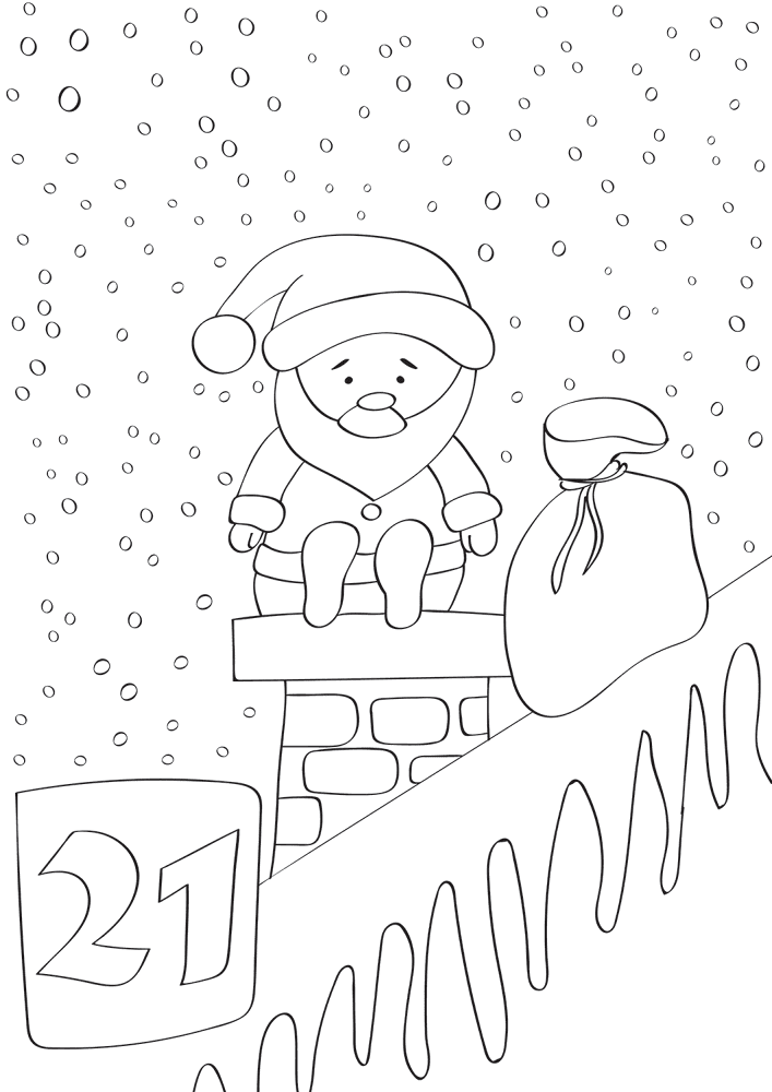 Desenho de Advento para colorir e imprimir: número 30