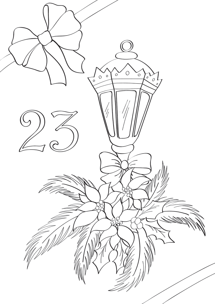 Desenho de Advento para colorir e imprimir: número 32