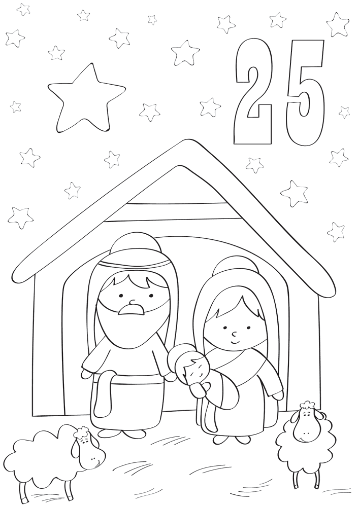 Desenho de Advento para colorir e imprimir: número 34