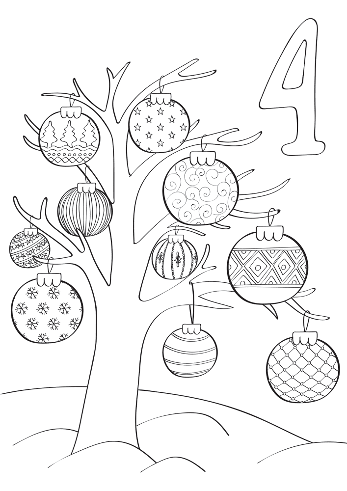 Desenho de Advento para colorir e imprimir: número 36