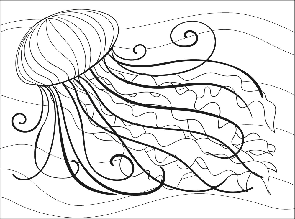 Desenho de Água Viva para colorir e imprimir: número 1