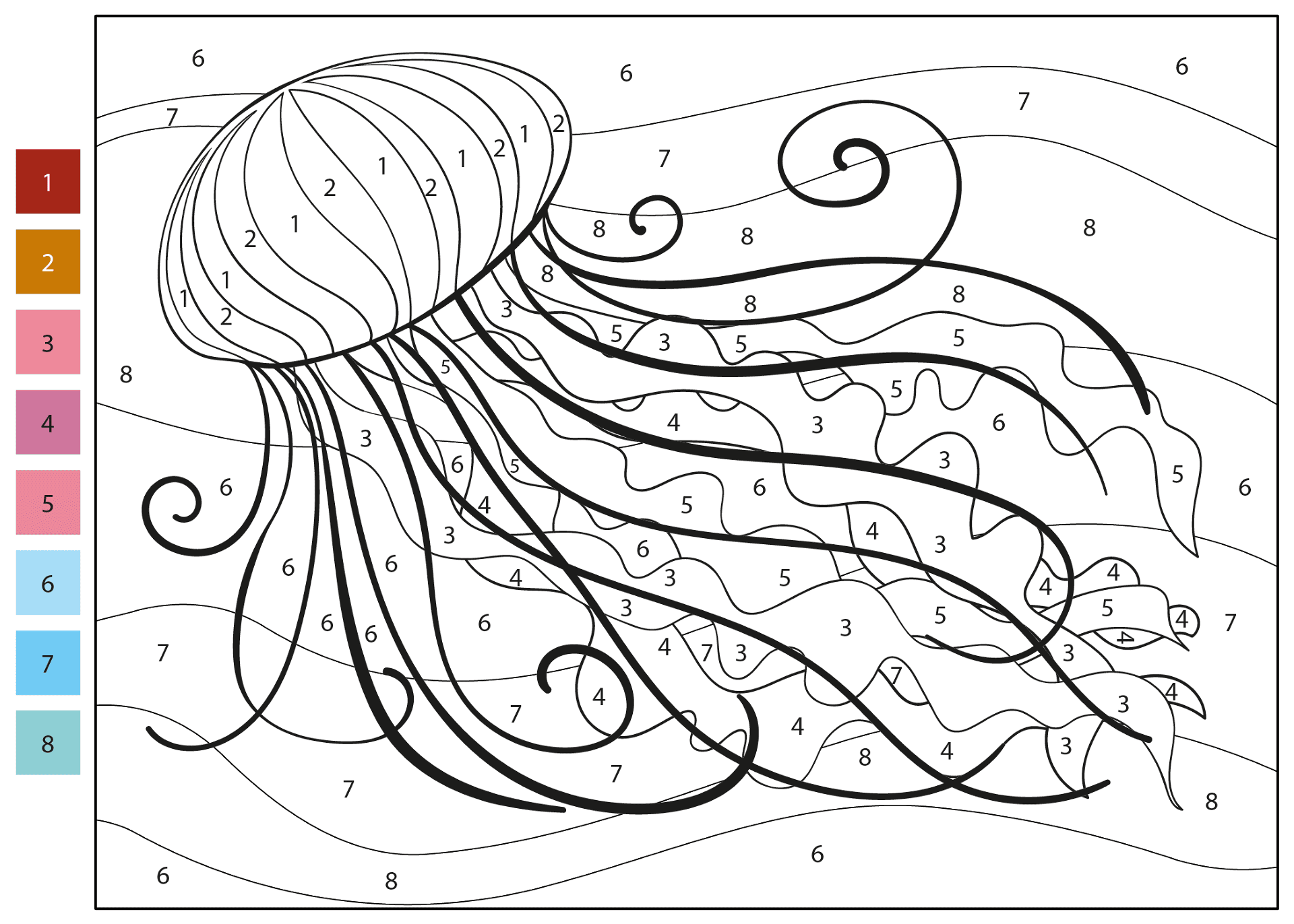 Desenho de Água Viva para colorir e imprimir: número 11