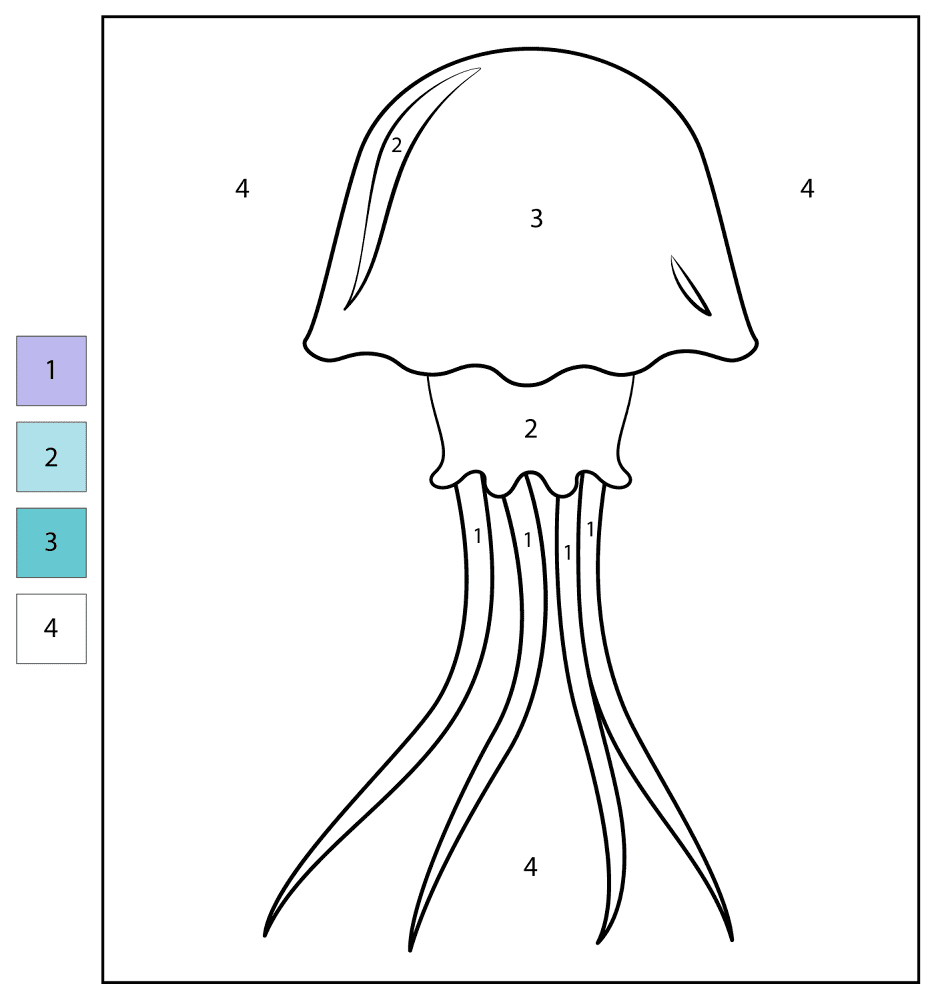 Desenho de Água Viva para colorir e imprimir: número 12