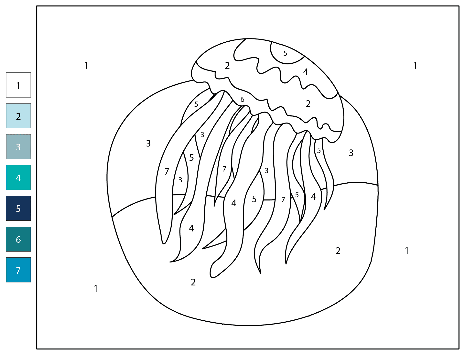 Desenho de Água Viva para colorir e imprimir: número 25