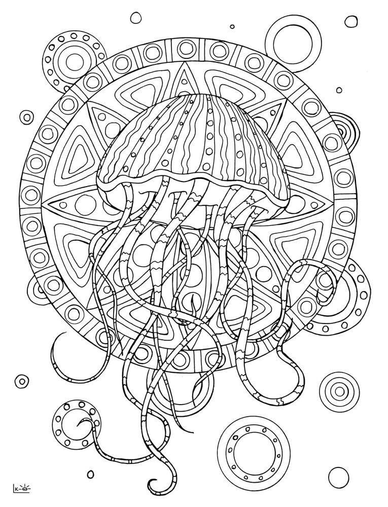Desenho de Água Viva para colorir e imprimir: número 34