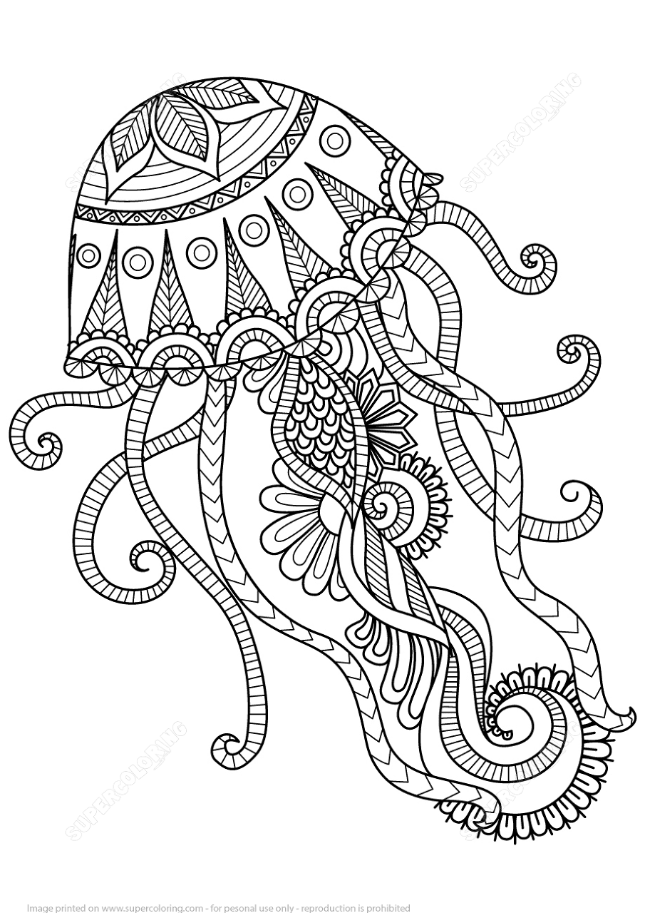 Desenho de Água Viva para colorir e imprimir: número 35