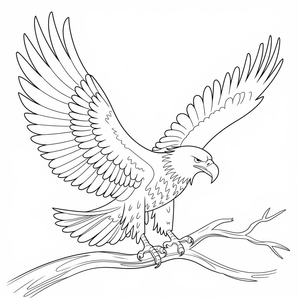 Desenho de Aguias para colorir e imprimir: número 3