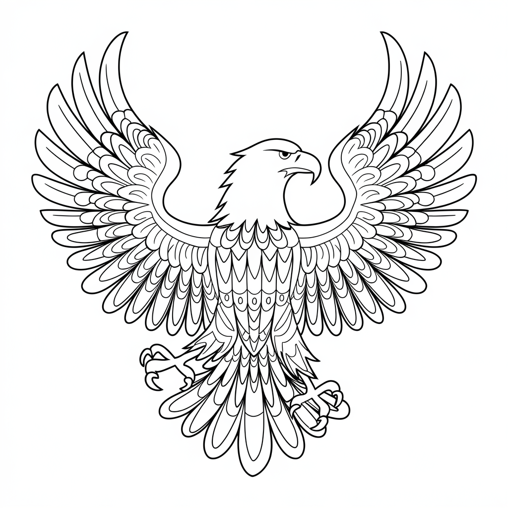 Desenho de Aguias para colorir e imprimir: número 4