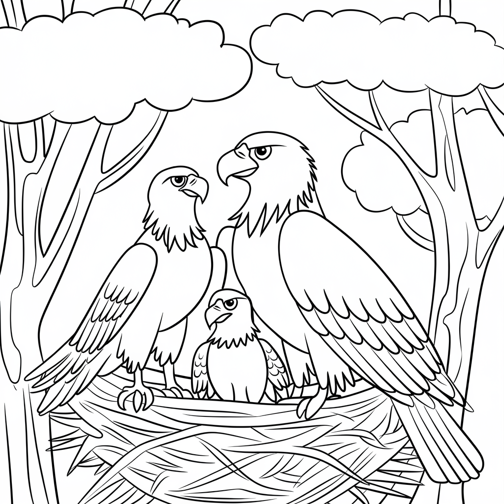Desenho de Aguias para colorir e imprimir: número 6