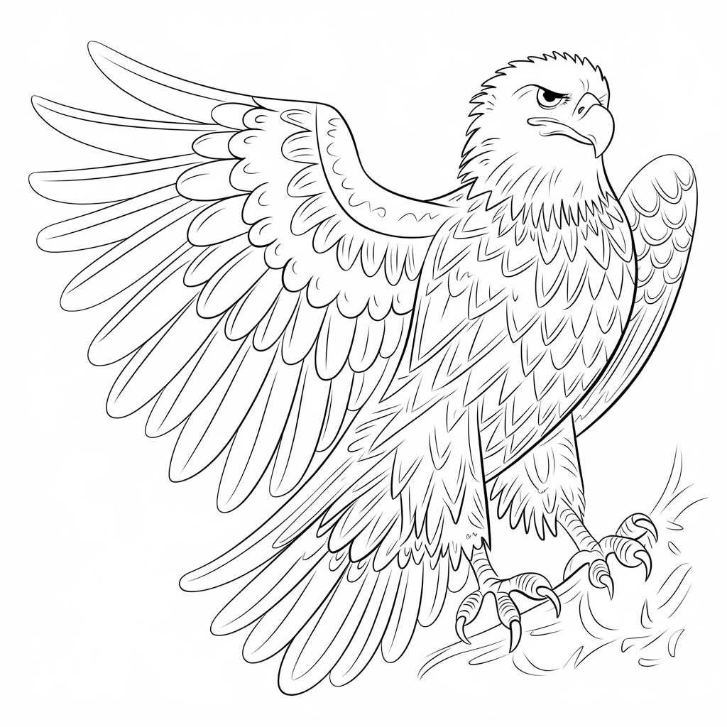 Desenho de Aguias para colorir e imprimir: número 7