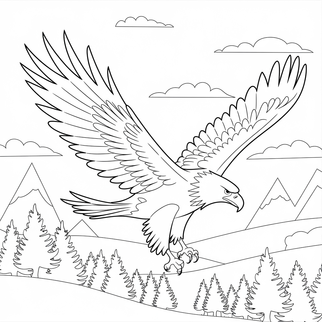 Desenho de Aguias para colorir e imprimir: número 8