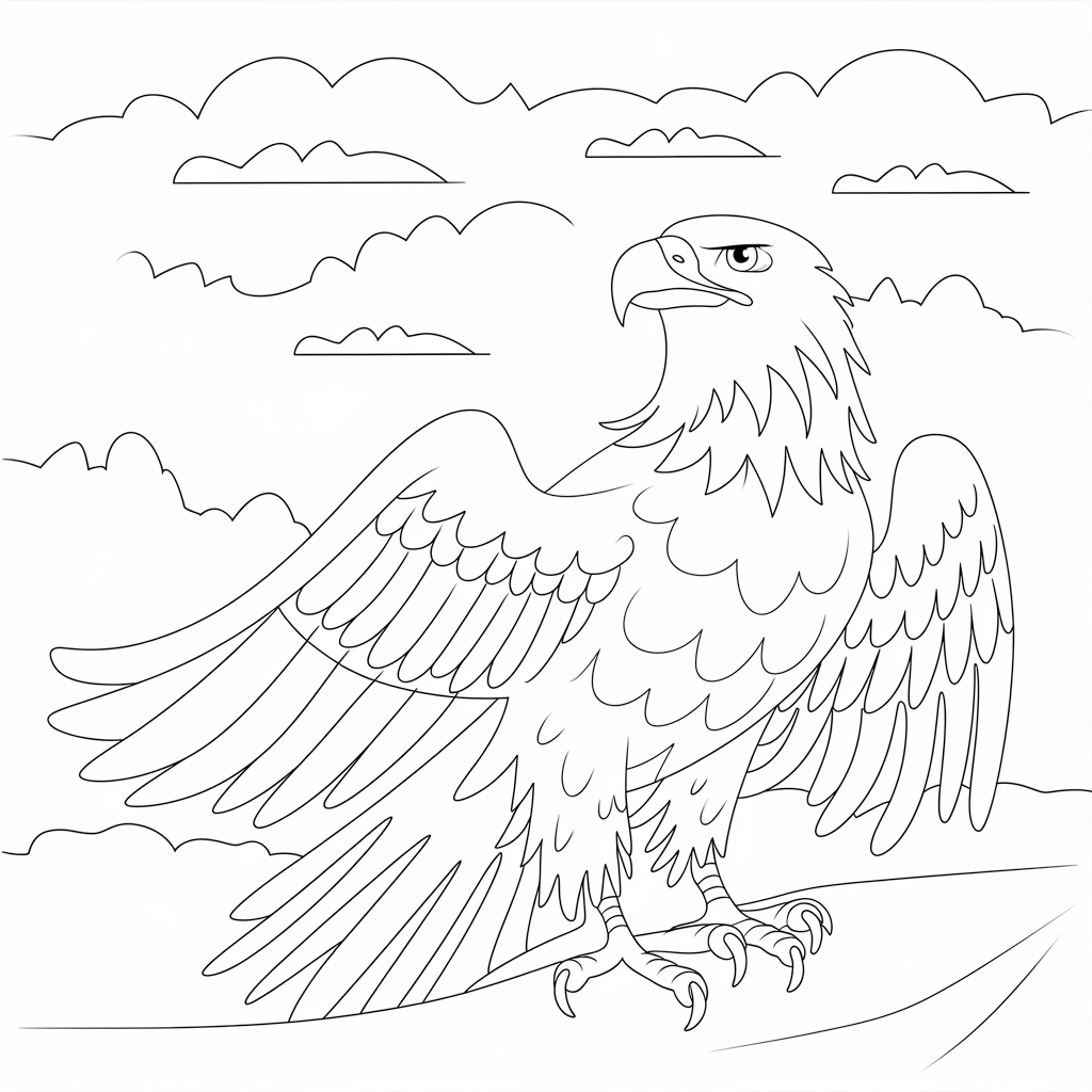 Desenho de Aguias para colorir e imprimir: número 10